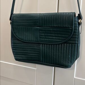 Quilted Dark Green Crossbody Bag - Women's Shoulder Purse